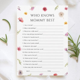 ママのゲームカードを知っている開花シャワーのベビー 招待状