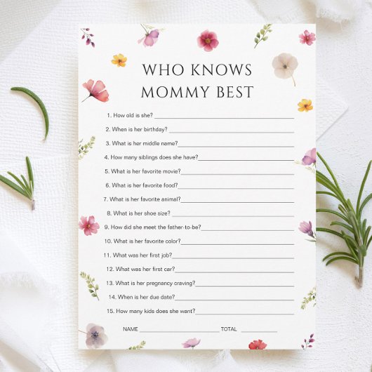 ママのゲームカードを知っている開花シャワーのベビー 招待状