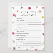 ママのゲームカードを知っている開花シャワーのベビー 招待状 (正面)