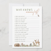 ママのゲームカードを知最高のる森林動物 招待状 (正面)