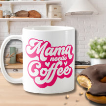 ママのコーヒータイム ホットピンク グルービータイポグラフィ