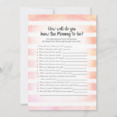 ママのシャワーゲームを知っているタン最高のバニーのサンゴ 招待状 (正面)