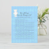 ママのシャワーゲームを知っている白いテディ最高のベアー 招待状 (スタンド正面)