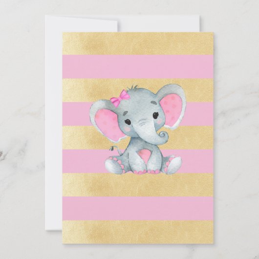 ママのシャワーゲームを知っ最高のているゾウ 招待状 (裏面)