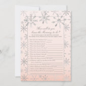 ママのシャワーゲームを知るピンク最高ののスノーフレーク 招待状 (正面)