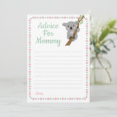 ママのシャワーゲームピンクの女の子のためのコアラ熊アドバイス アドバイスカード (スタンド正面)