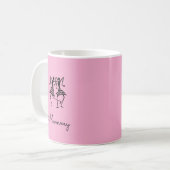 ママのシルエットお祝いダンサーピンク コーヒーマグカップ (正面左)
