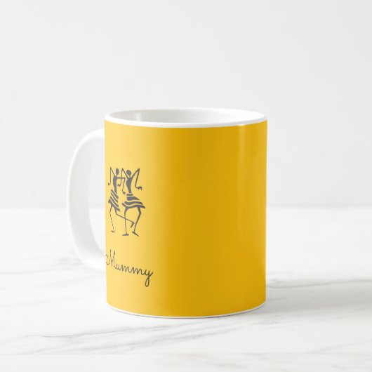 ママのシルエットお祝いダンサーOrange コーヒーマグカップ (正面左)