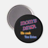 ママのダイナー我々調理師ユー聞ネオン マグネット (正面/裏面)