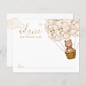 ママのテディベア赤ちゃんシャワーカード用アドバイス (正面/裏面)