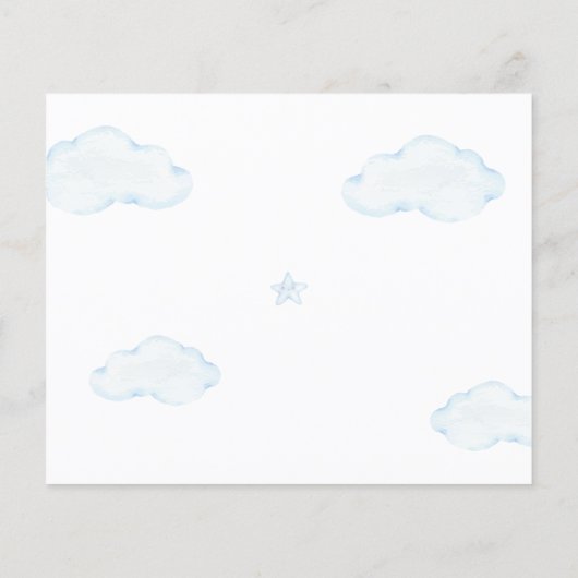 ママのテディベア青の赤ちゃんシャワーカード用アドバイス (裏面)