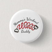 ママのトレーニングバディエクササイズ抵抗バンド 缶バッジ (正面)