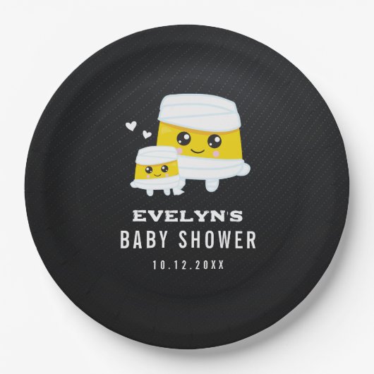 ママのハロウィーンの赤ちゃんシャワー ペーパープレート (正面)