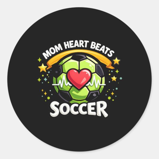 ママのハートビート サッカー ラウンドシール (正面)