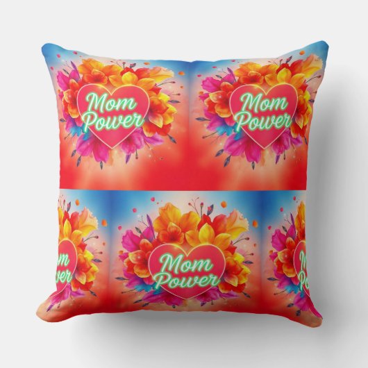 ママのハート鮮やか爆発 クッション (正面)
