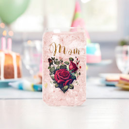 ママのハート ガラス缶