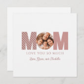 ママのバレンタインデー写真カード 招待状 (正面/裏面)