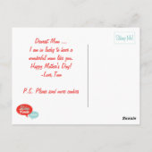 ママのパン屋 レトロな母の日ポストカード ポストカード (裏面)