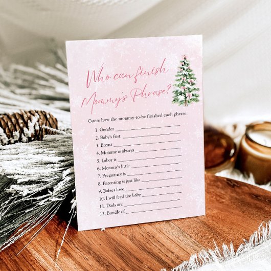 ママのフレーズを終えられる冬の赤ちゃんシャワー 招待状