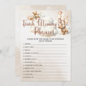 ママのフレーズを終える赤ちゃんシャワーゲームかわいいクマ 招待状 (正面/裏面)