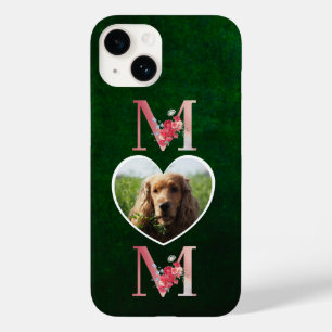 ママのフローラハートの写真から犬の緑 Case-Mate iPhone 14ケース