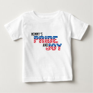 ママのプライドと喜びの愛国心Tシャツ ベビーTシャツ