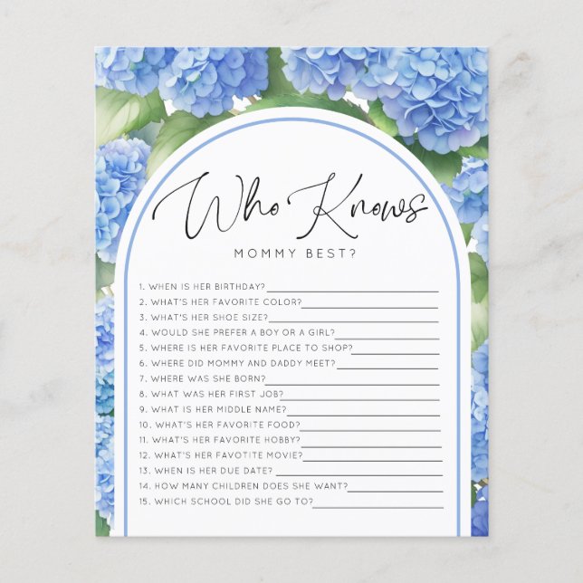 ママのベビーゲームを知ってる男の子アジサイ (正面)