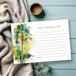 ママのベビーシャワーのためのトロピカルパームツリーのアドバイス エンクロージャーカード