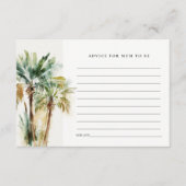 ママのベビーシャワーのためのトロピカルパームツリーのアドバイス エンクロージャーカード (正面)