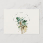 ママのベビーシャワーのためのトロピカルパームツリーのアドバイス エンクロージャーカード (裏面)
