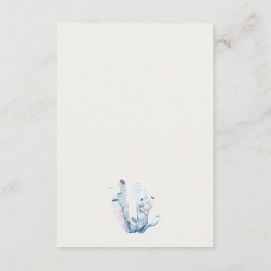 ママのベビーシャワーのための水中タツノオトシゴのアドバイス エンクロージャーカード (裏面)