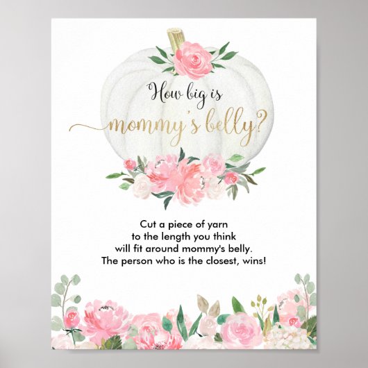 ママのベリーカボチャの赤ちゃんシャワーゲームはどれくらい大きい ポスター (正面)