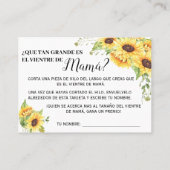 ママのベリーゲームのバイリンガルシャワーカードの大きさ プレイスカード (裏面)