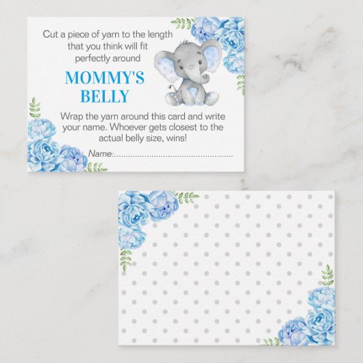 ママのベリーゲームカードエレファントベビーシャワーを推測 エンクロージャーカード (正面/裏面)