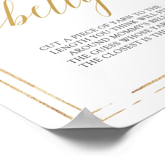 ママのベリーゲームサインの大きさ赤面ピンク金ゴールド ポスター (角)