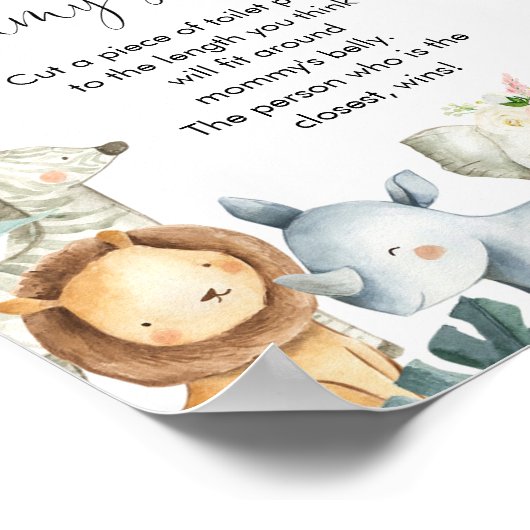 ママのベリーサファリベイビーシャワーゲームの大きさ ポスター (角)