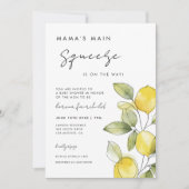 ママのメインスクイーズでベイビーシャワーを楽しむ 招待状 (正面)