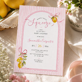 ママのメインスクイーズ レモン ベイビーガールシャワー 招待状