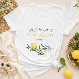 ママのメインスクイーズ レモン ベビーシャワー ママになる Tシャツ