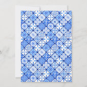 ママのメイン絞りブルータイルレモンベビーシャワー 招待状 (裏面)