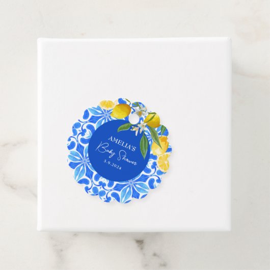 ママのメイン絞りレモン柑橘系ベビーシャワー フェイバータグ (インサイチュ)