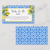 ママのメイン絞りレモン赤ちゃんシャワーブックリクエスト エンクロージャーカード (正面/裏面)