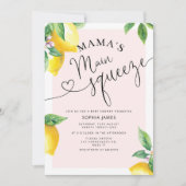 ママのメイン絞りレモン赤ちゃんシャワー招待 招待状 (正面)