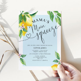 ママのメイン絞りレモン赤ちゃんシャワー招待 招待状