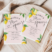 ママのメイン絞りレモン赤ちゃんシャワー招待 招待状