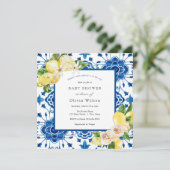 ママのメイン絞りレモン赤ちゃんシャワー 招待状 (スタンド正面)