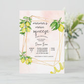 ママのメイン絞りレモン赤ちゃんシャワー 招待状 (スタンド正面)