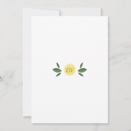 ママのメイン絞りレモン赤ちゃんシャワー 招待状 (裏面)