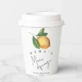 ママのメイン絞りレモン赤ちゃんシャワー 紙コップ (裏面)