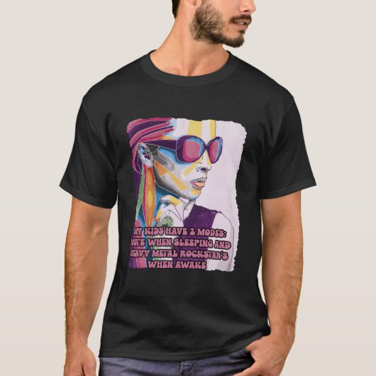 ママのモードは2つあるよ 面白い母 Tシャツ (正面)